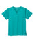 Wonderwink WW3160 Unisex WorkFlex Short Sleeve V-Neck Shirt w/ Pocket Teal Blue Flat Front