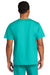 Wonderwink WW3160 Unisex WorkFlex Short Sleeve V-Neck Shirt w/ Pocket Teal Blue Model Back