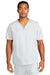 Wonderwink WW3160 Unisex WorkFlex Short Sleeve V-Neck Shirt w/ Pocket White Model Front