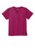 Wonderwink WW3160 Unisex WorkFlex Short Sleeve V-Neck Shirt w/ Pocket Wine Flat Front