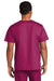 Wonderwink WW3160 Unisex WorkFlex Short Sleeve V-Neck Shirt w/ Pocket Wine Model Back