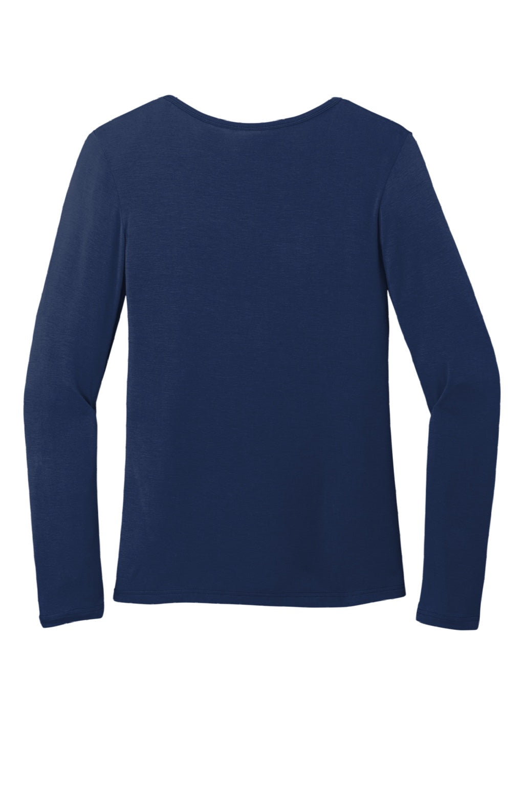 Wonderwink WW4029 Womens Long Sleeve Crewneck Layer T-Shirt Navy Blue Flat Back