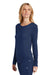 Wonderwink WW4029 Womens Long Sleeve Crewneck Layer T-Shirt Navy Blue Model 3Q