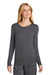 Wonderwink WW4029 Womens Long Sleeve Crewneck Layer T-Shirt Pewter Grey Model Front