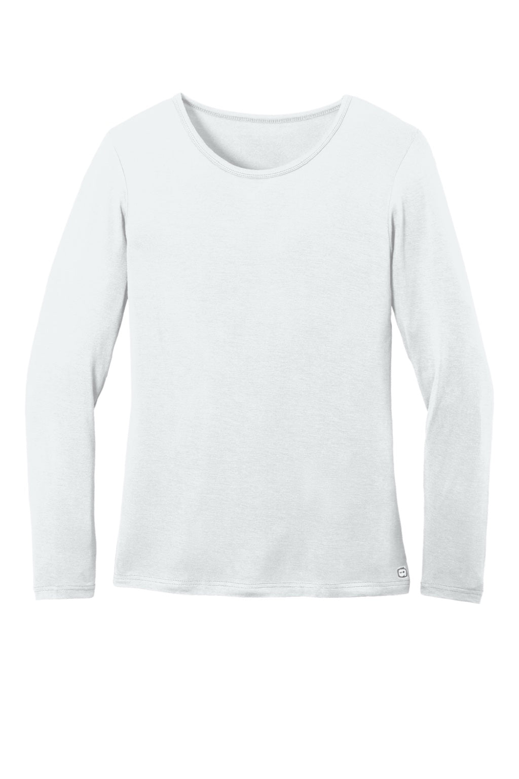 Wonderwink WW4029 Womens Long Sleeve Crewneck Layer T-Shirt White Flat Front