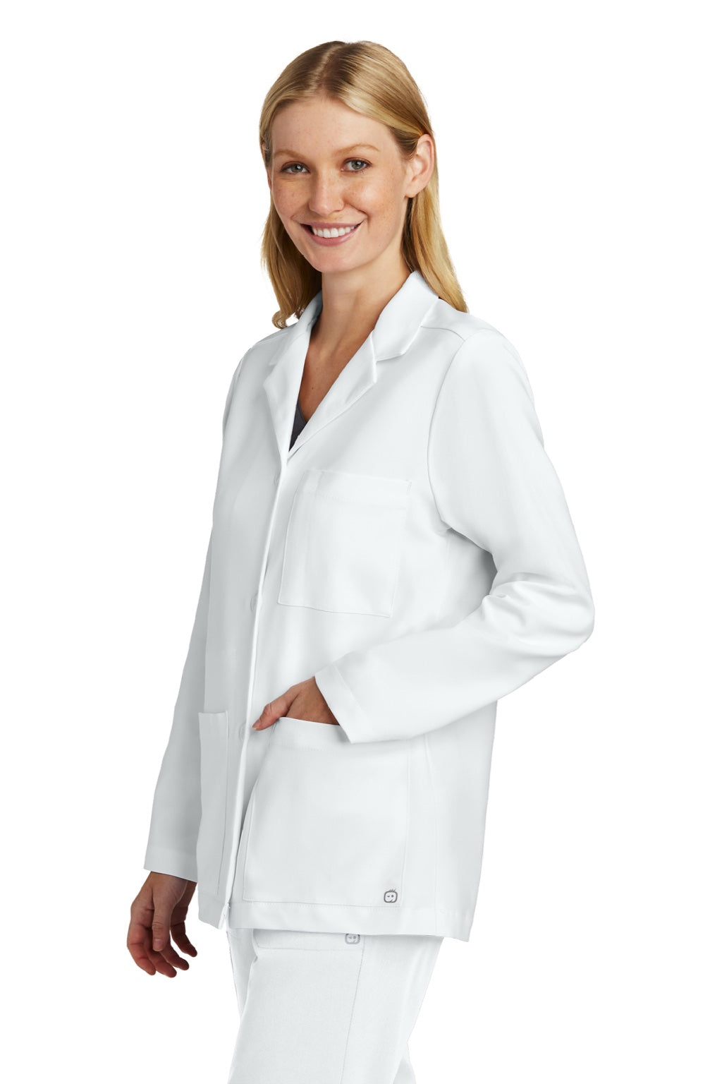Wonderwink WW4072 Womens Consultation Lab Coat w/ Pockets White Model 3Q