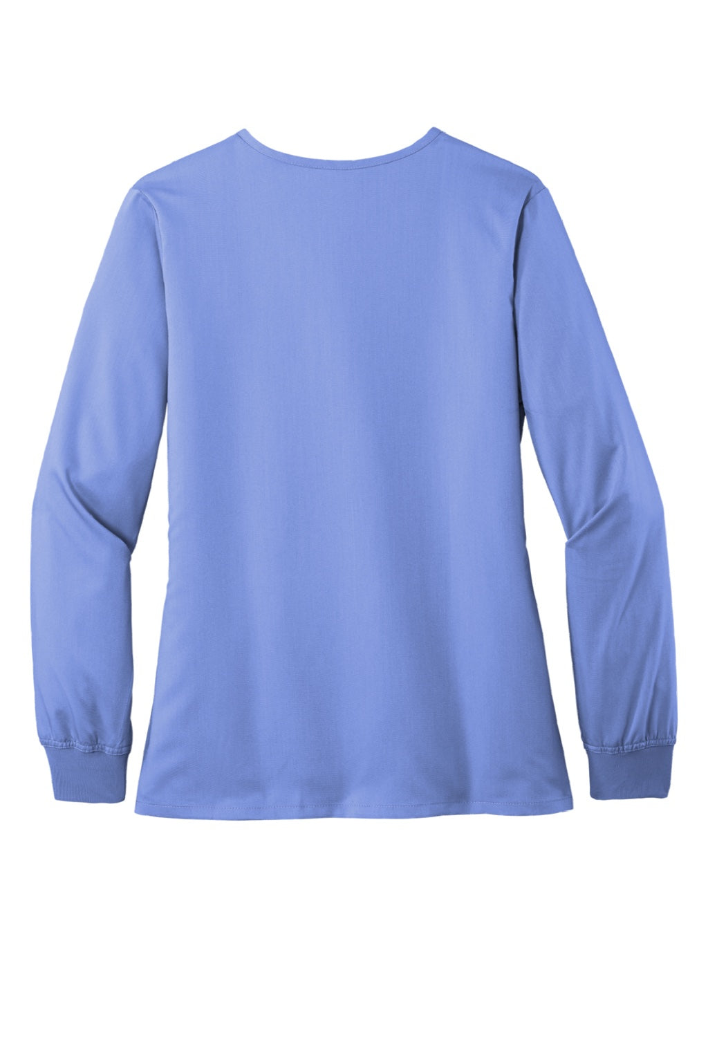 Wonderwink WW4088 Womens Premiere Flex Full Zip Scrub Jacket w/ Pockets Ceil Blue Flat Back