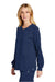 Wonderwink WW4088 Womens Premiere Flex Full Zip Scrub Jacket w/ Pockets Navy Blue Model 3Q