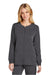 Wonderwink WW4088 Womens Premiere Flex Full Zip Scrub Jacket w/ Pockets Pewter Grey Model Front