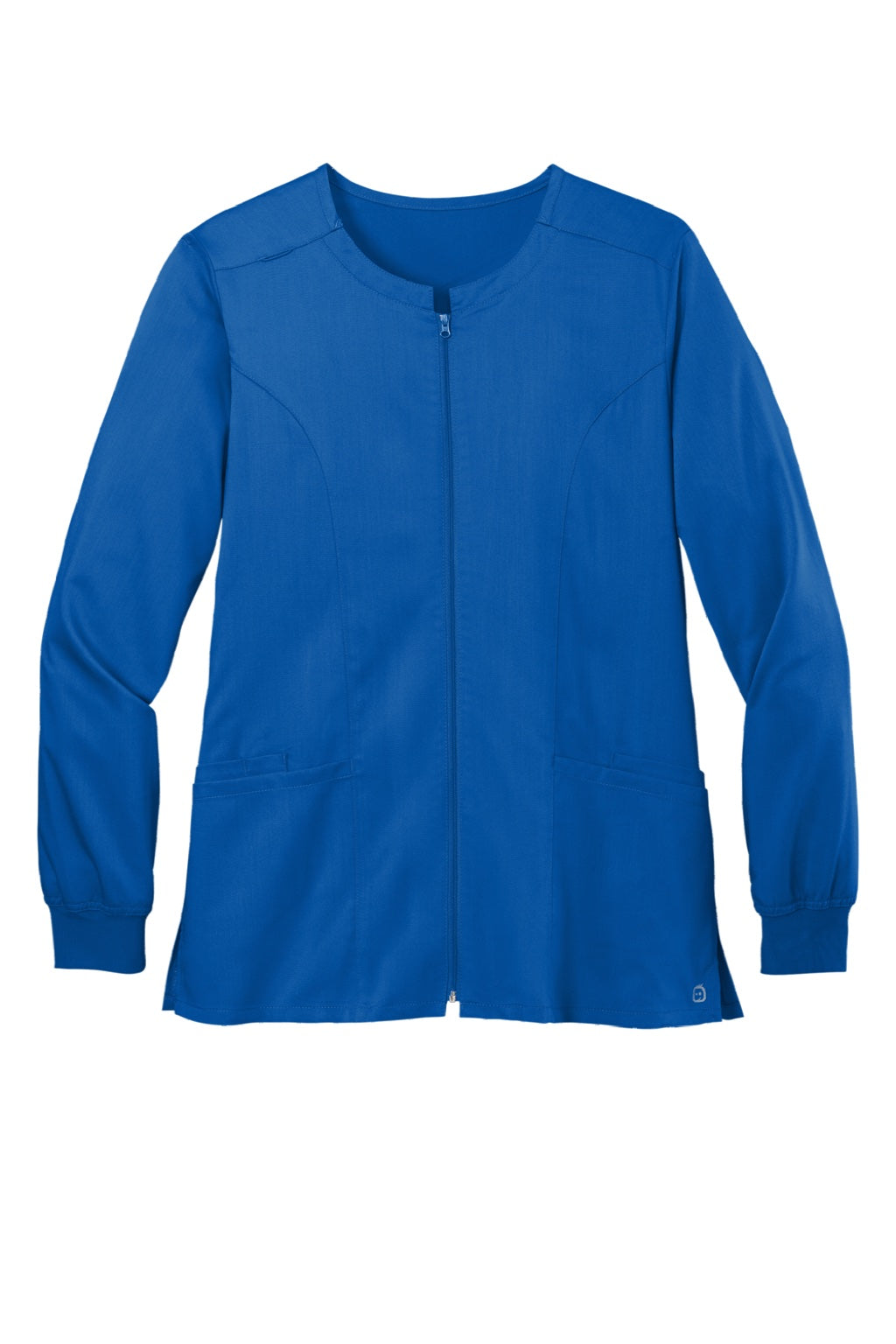 Wonderwink WW4088 Womens Premiere Flex Full Zip Scrub Jacket w/ Pockets Royal Blue Flat Front