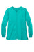Wonderwink WW4088 Womens Premiere Flex Full Zip Scrub Jacket w/ Pockets Teal Blue Flat Front