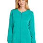 Wonderwink Womens Premiere Flex Full Zip Scrub Jacket w/ Pockets - Teal Blue