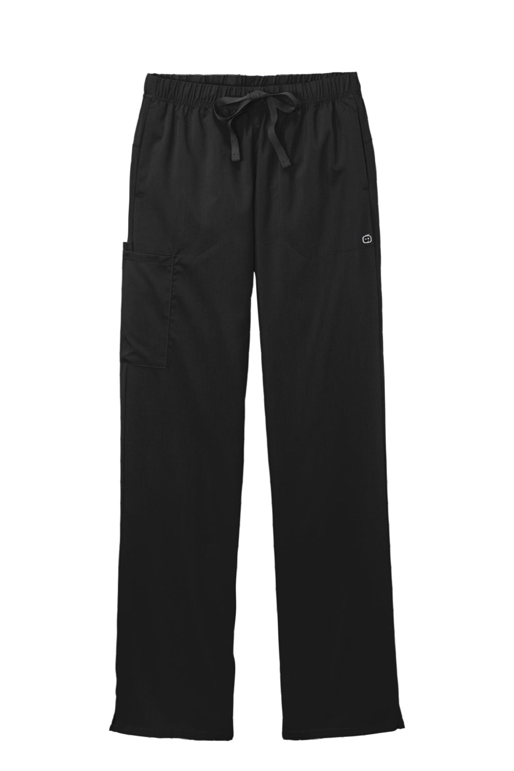 Wonderwink WW4158 Womens Premiere Flex Cargo Pants w/ Pockets Black Flat Front