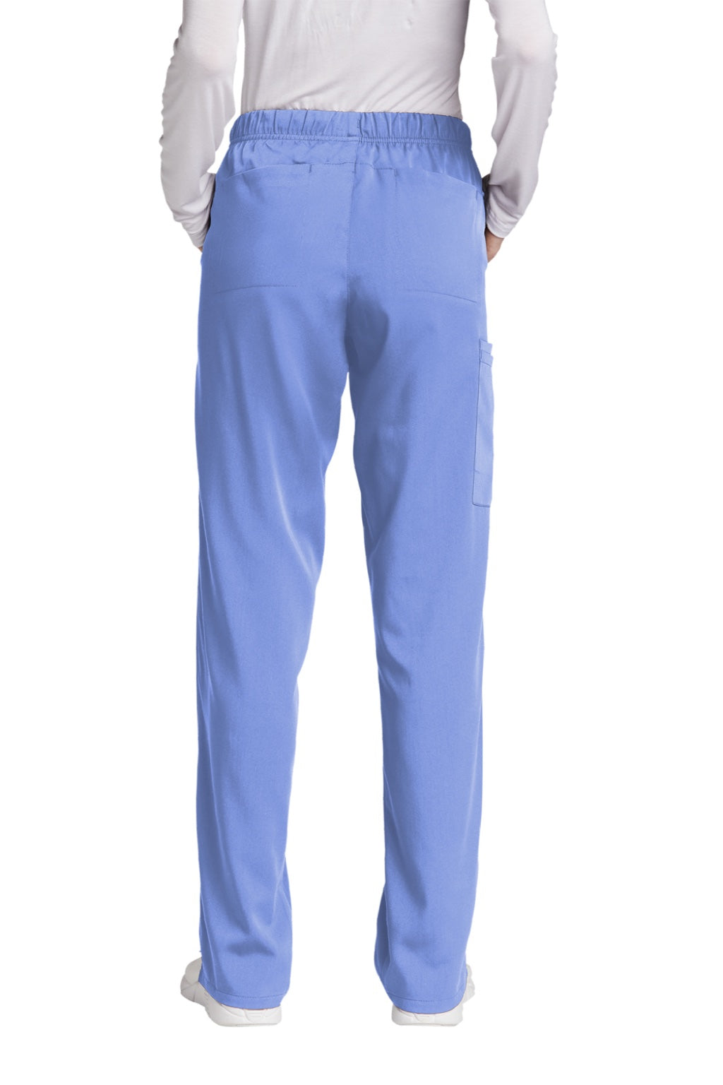 Wonderwink WW4158 Womens Premiere Flex Cargo Pants w/ Pockets Ceil Blue Model Back