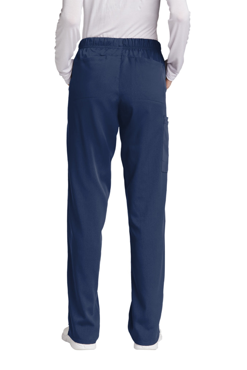 Wonderwink WW4158 Womens Premiere Flex Cargo Pants w/ Pockets Navy Blue Model Back