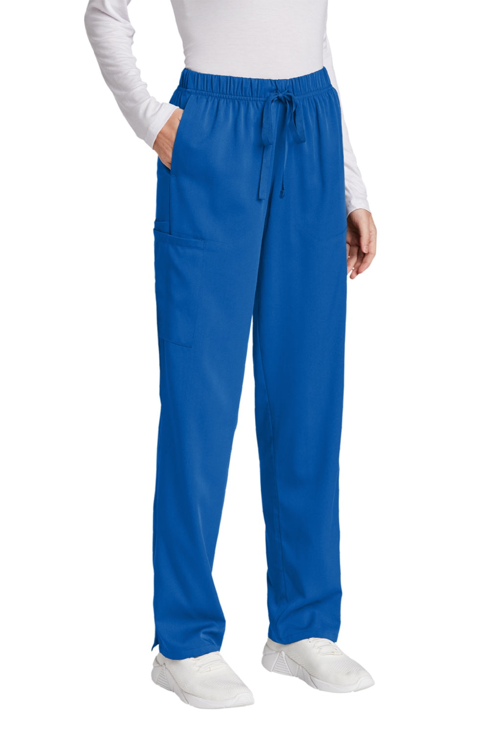 Wonderwink WW4158 Womens Premiere Flex Cargo Pants w/ Pockets Royal Blue Model 3Q