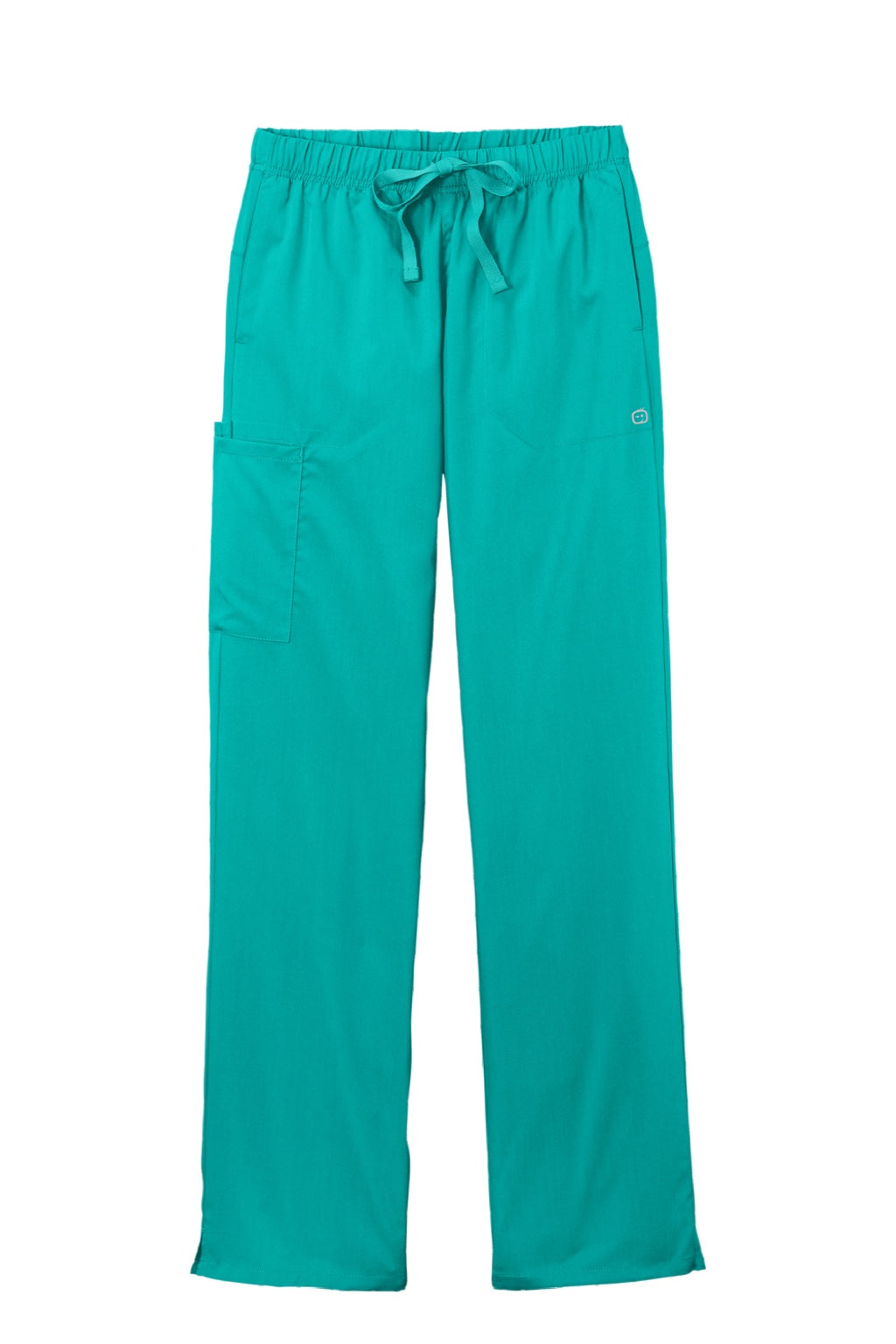 Wonderwink WW4158 Womens Premiere Flex Cargo Pants w/ Pockets Teal Blue Flat Front