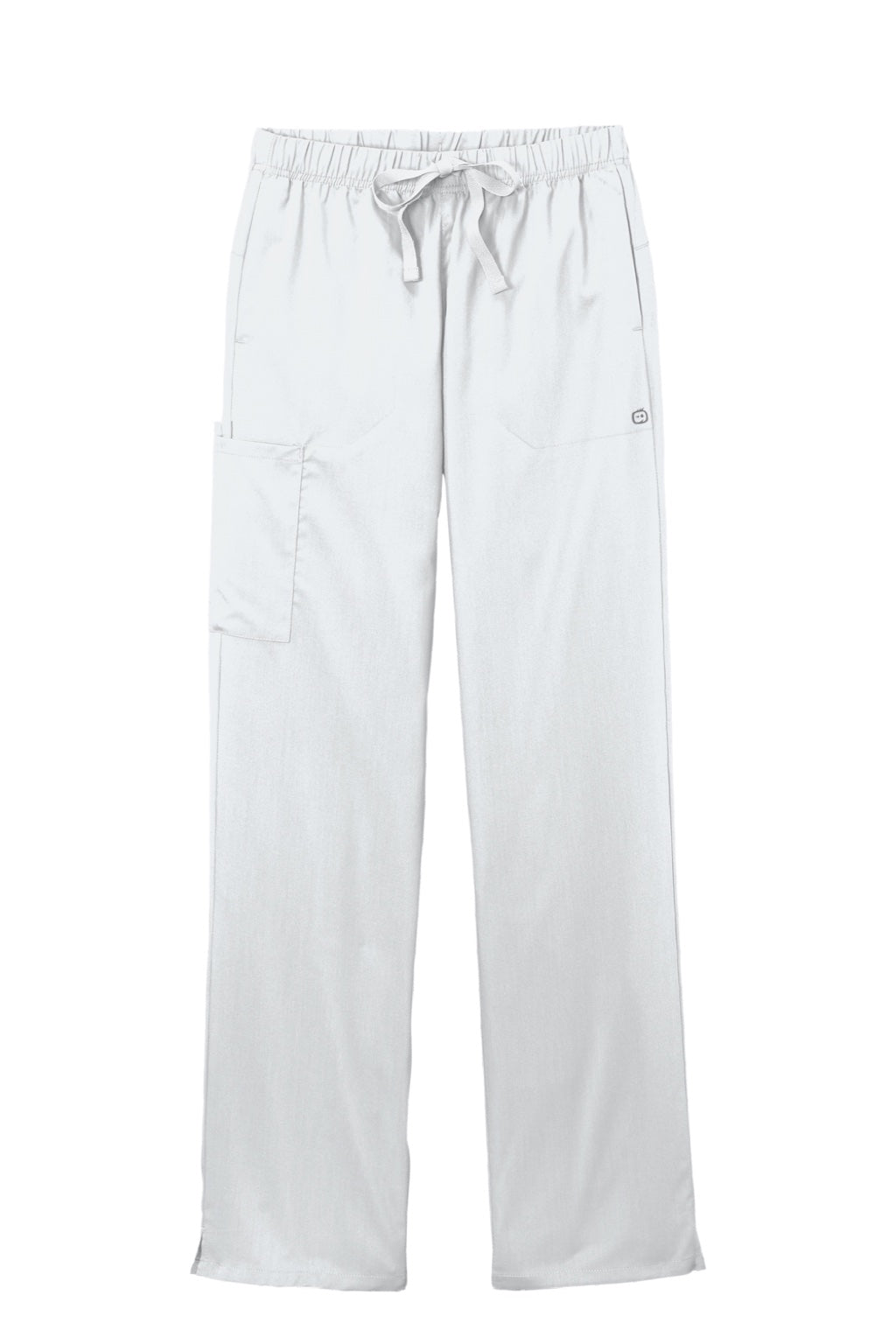 Wonderwink WW4158 Womens Premiere Flex Cargo Pants w/ Pockets White Flat Front