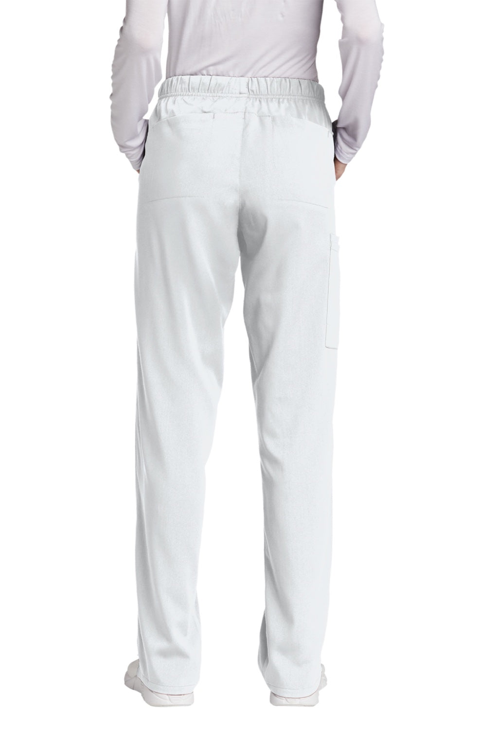 Wonderwink WW4158 Womens Premiere Flex Cargo Pants w/ Pockets White Model Back