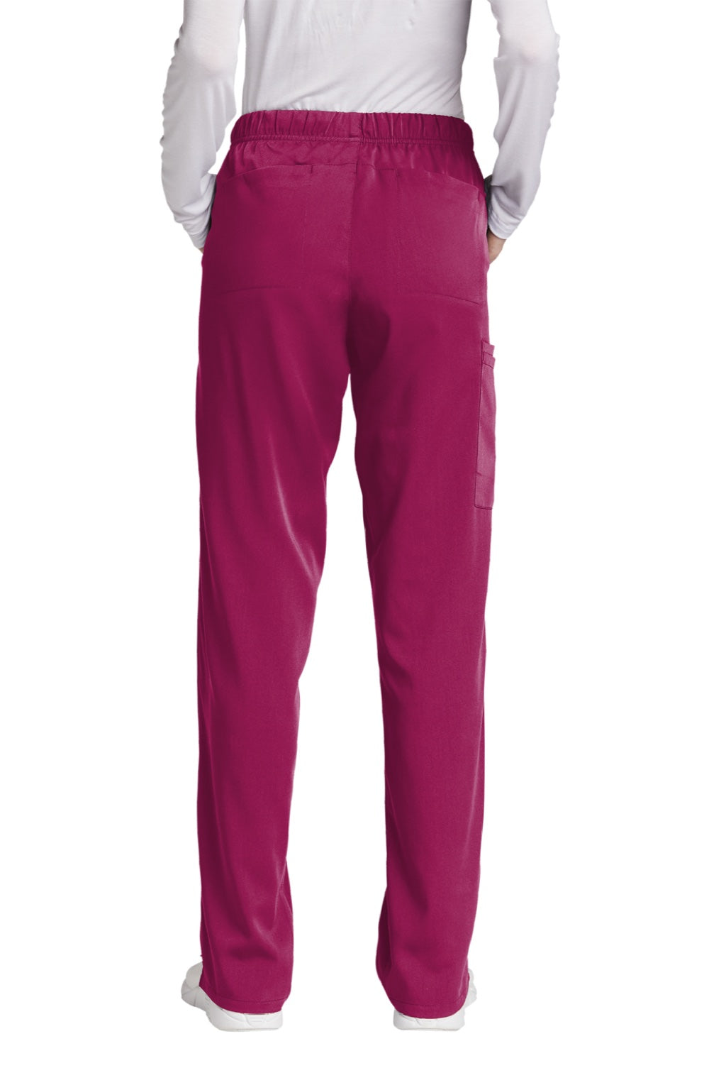 Wonderwink WW4158 Womens Premiere Flex Cargo Pants w/ Pockets Wine Model Back