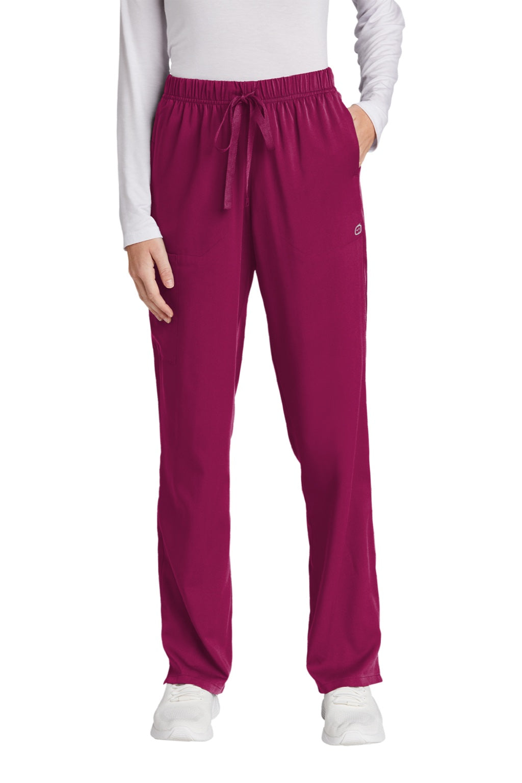 Wonderwink WW4158 Womens Premiere Flex Cargo Pants w/ Pockets Wine Model Front