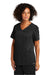Wonderwink WW4168 Womens Premiere Flex Short Sleeve V-Neck Shirt w/ Pockets Black Model 3Q
