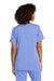 Wonderwink WW4168 Womens Premiere Flex Short Sleeve V-Neck Shirt w/ Pockets Ceil Blue Model Back