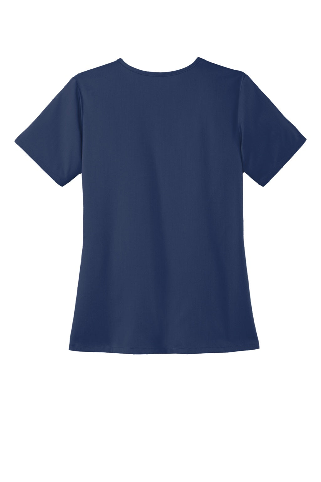 Wonderwink WW4168 Womens Premiere Flex Short Sleeve V-Neck Shirt w/ Pockets Navy Blue Flat Back