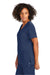 Wonderwink WW4168 Womens Premiere Flex Short Sleeve V-Neck Shirt w/ Pockets Navy Blue Model Side