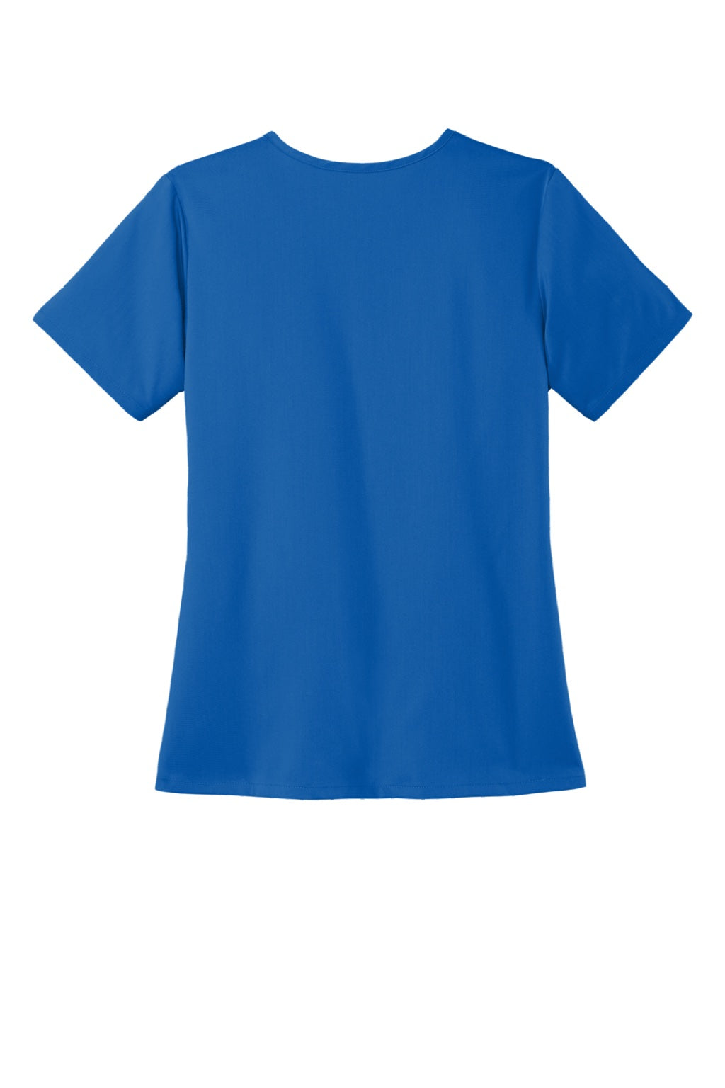 Wonderwink WW4168 Womens Premiere Flex Short Sleeve V-Neck Shirt w/ Pockets Royal Blue Flat Back