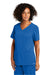 Wonderwink WW4168 Womens Premiere Flex Short Sleeve V-Neck Shirt w/ Pockets Royal Blue Model 3Q