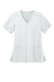 Wonderwink WW4168 Womens Premiere Flex Short Sleeve V-Neck Shirt w/ Pockets White Flat Front