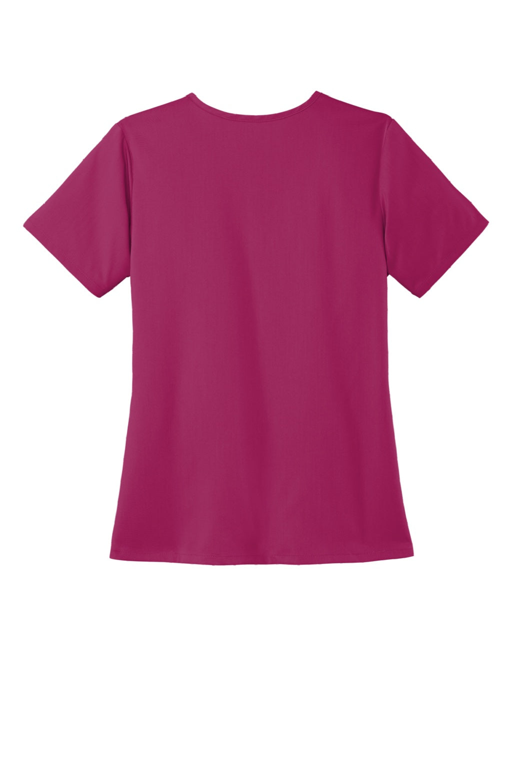 Wonderwink WW4168 Womens Premiere Flex Short Sleeve V-Neck Shirt w/ Pockets Wine Flat Back