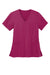 Wonderwink WW4168 Womens Premiere Flex Short Sleeve V-Neck Shirt w/ Pockets Wine Flat Front