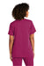 Wonderwink WW4168 Womens Premiere Flex Short Sleeve V-Neck Shirt w/ Pockets Wine Model Back
