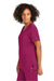 Wonderwink WW4168 Womens Premiere Flex Short Sleeve V-Neck Shirt w/ Pockets Wine Model Side
