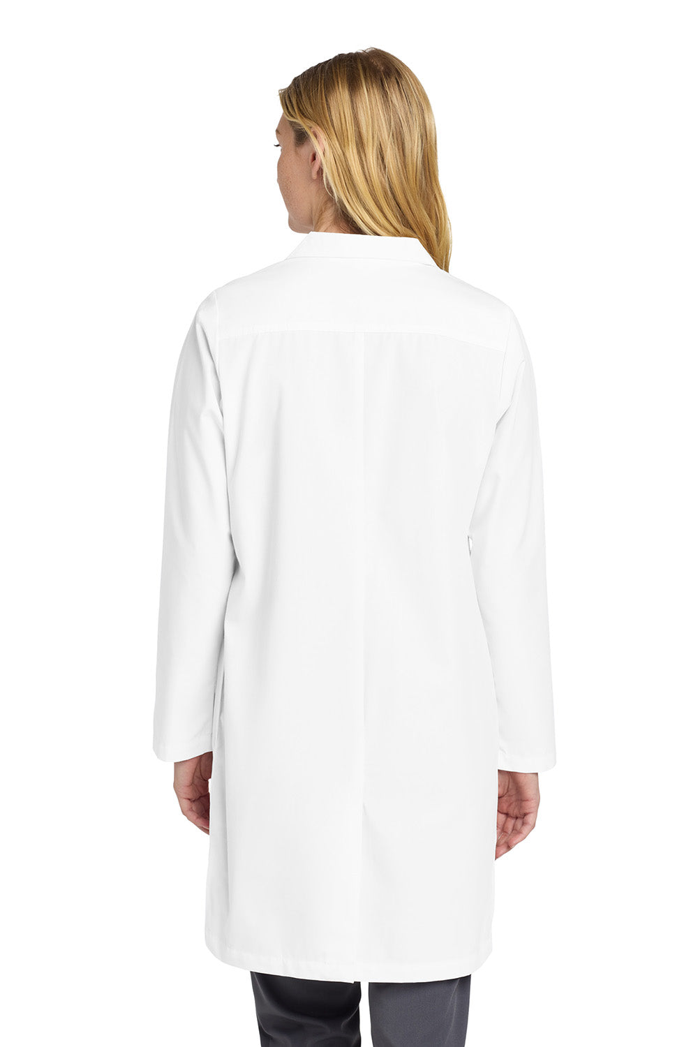 WonderWink WW4172 Womens Long Lab Coat White Model Back