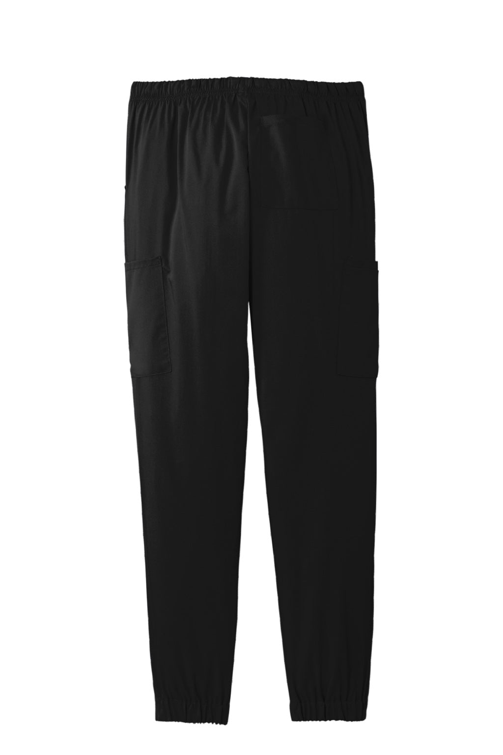 Wonderwink WW4258 Womens Premiere Flex Jogger Pants w/ Pockets Black Flat Back