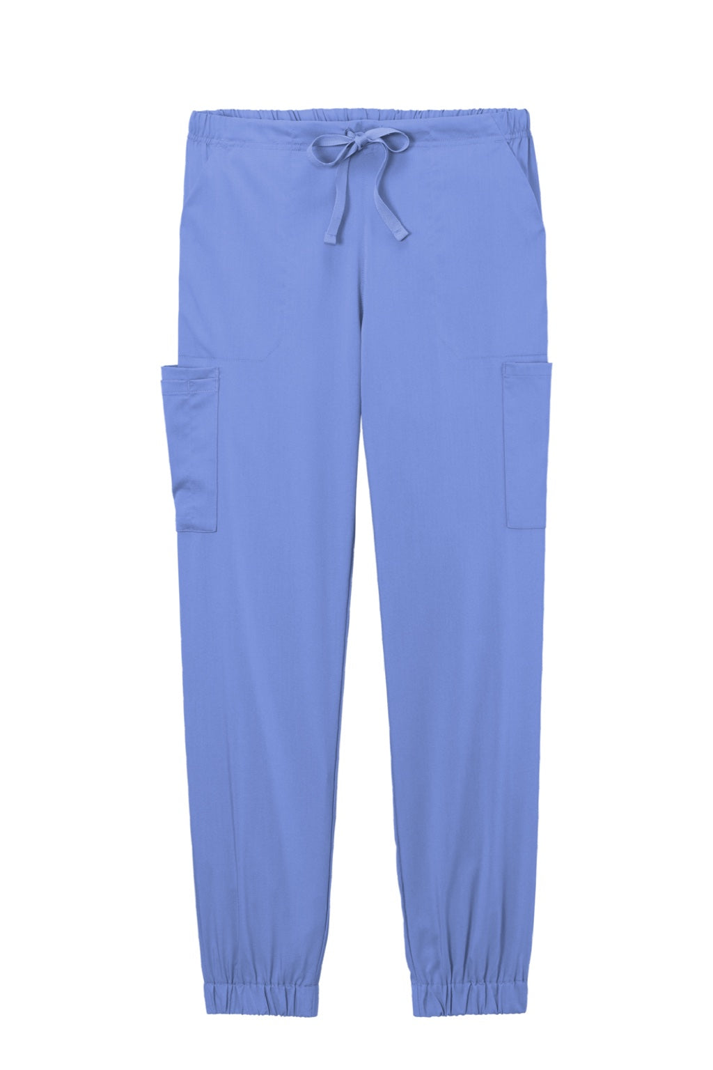 Wonderwink WW4258 Womens Premiere Flex Jogger Pants w/ Pockets Ceil Blue Flat Front