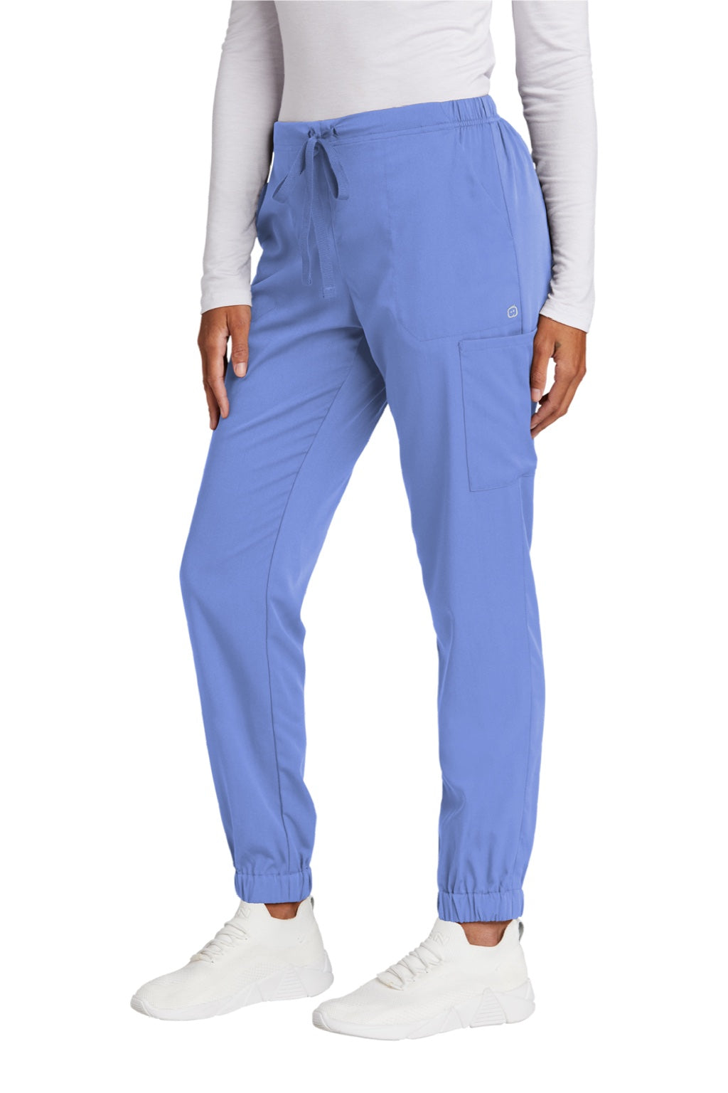 Wonderwink WW4258 Womens Premiere Flex Jogger Pants w/ Pockets Ceil Blue Model 3Q