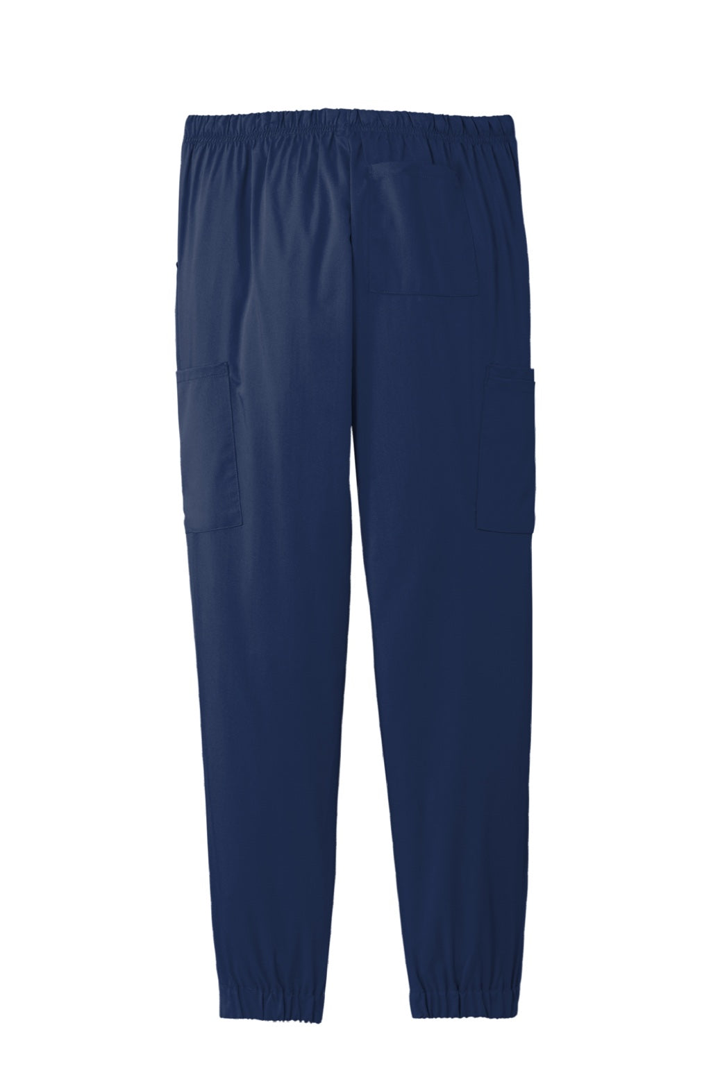 Wonderwink WW4258 Womens Premiere Flex Jogger Pants w/ Pockets Navy Blue Flat Back