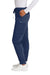 Wonderwink WW4258 Womens Premiere Flex Jogger Pants w/ Pockets Navy Blue Model Side