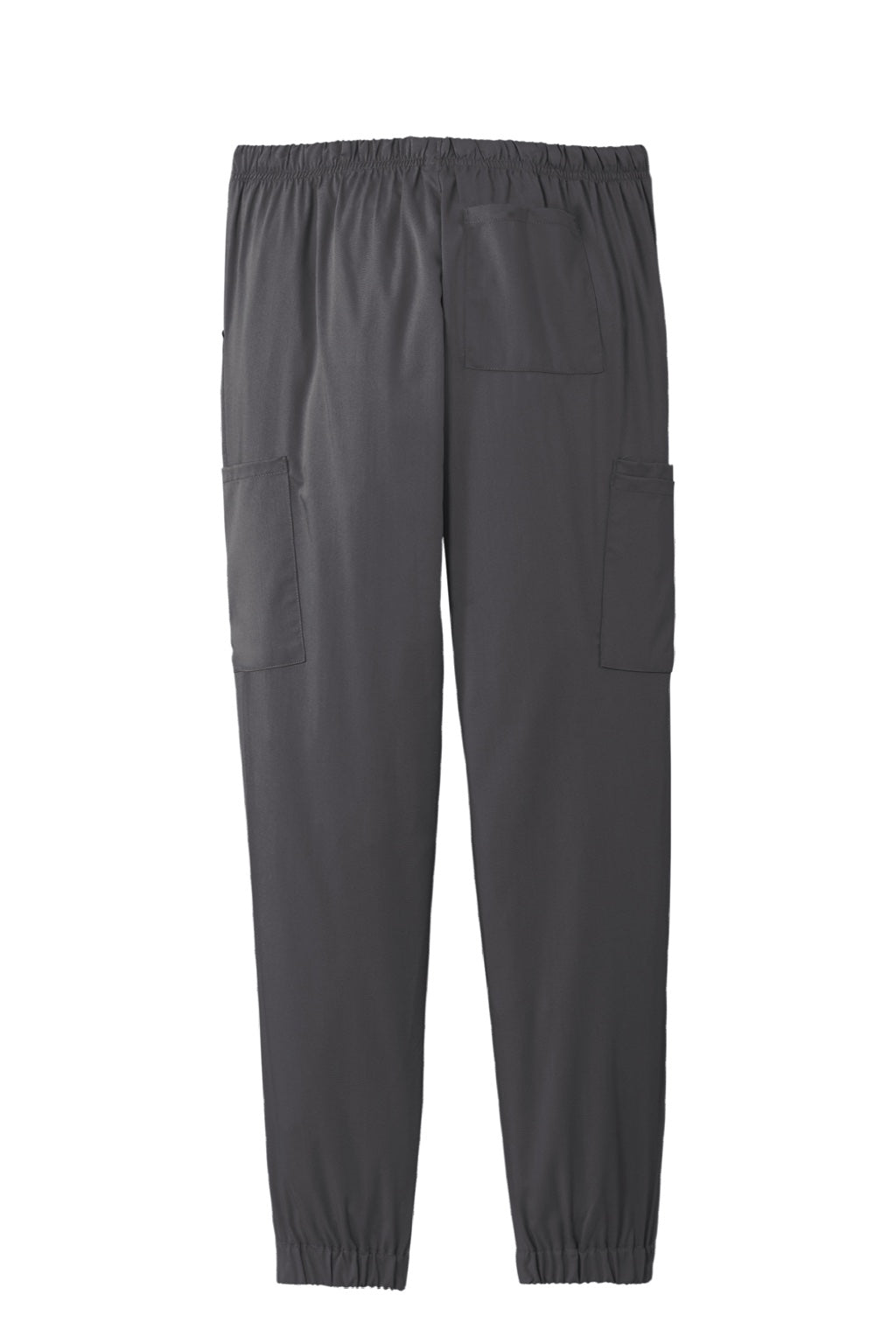 Wonderwink WW4258 Womens Premiere Flex Jogger Pants w/ Pockets Pewter Grey Flat Back