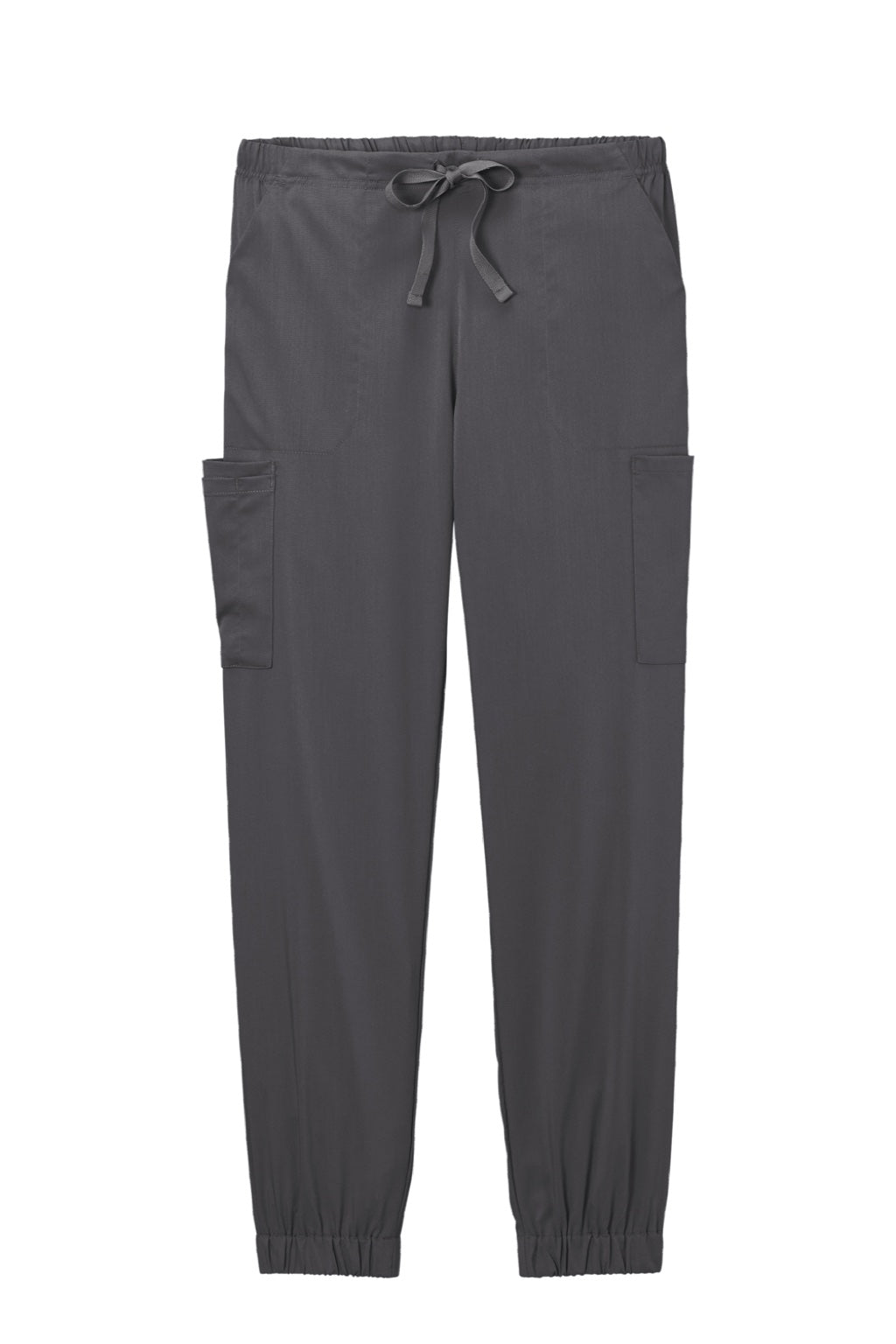 Wonderwink WW4258 Womens Premiere Flex Jogger Pants w/ Pockets Pewter Grey Flat Front