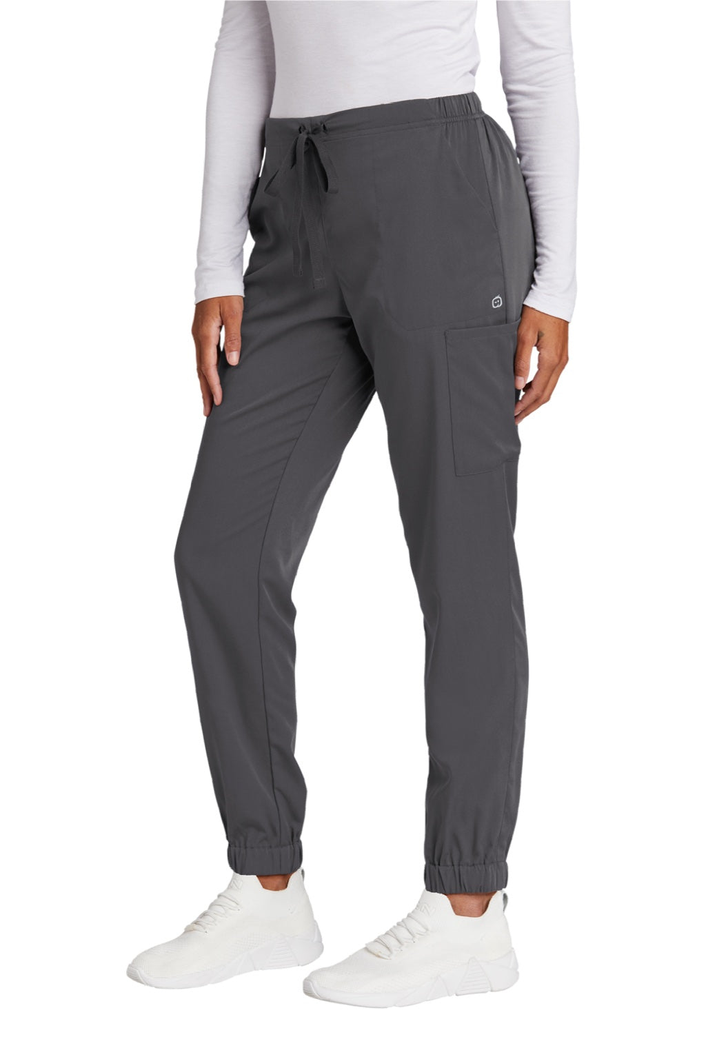Wonderwink WW4258 Womens Premiere Flex Jogger Pants w/ Pockets Pewter Grey Model 3Q