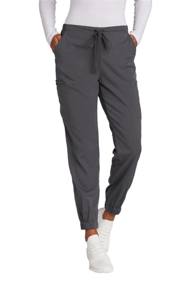 Wonderwink WW4258 Womens Premiere Flex Jogger Pants w/ Pockets Pewter Grey Model Front