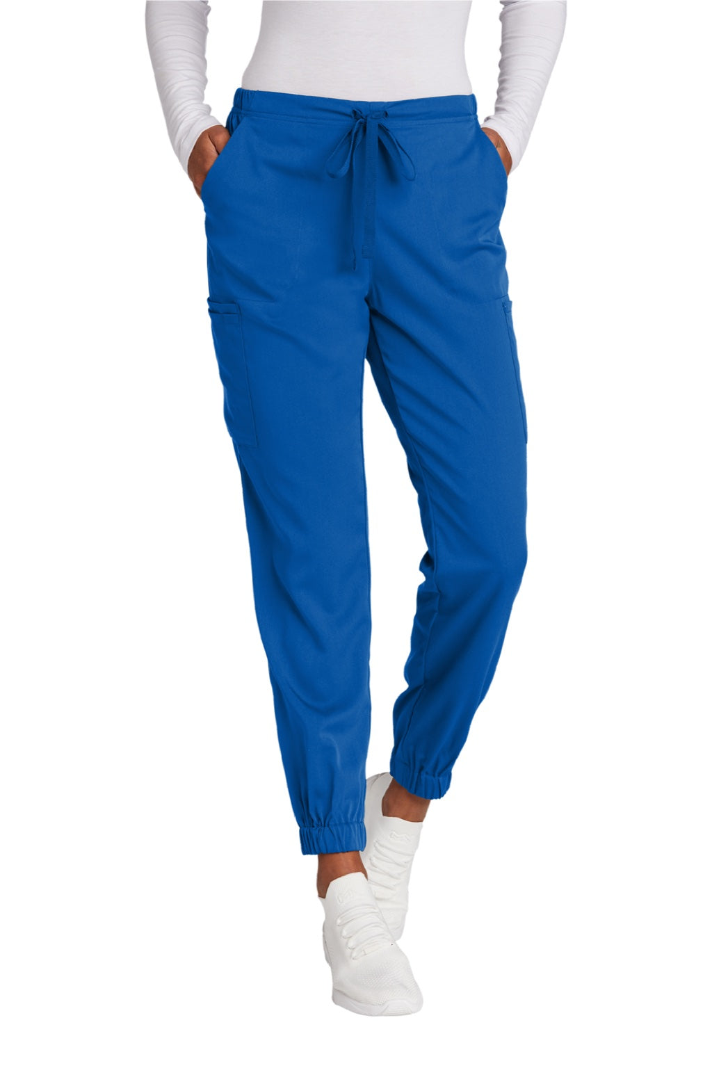 Wonderwink WW4258 Womens Premiere Flex Jogger Pants w/ Pockets Royal Blue Model Front