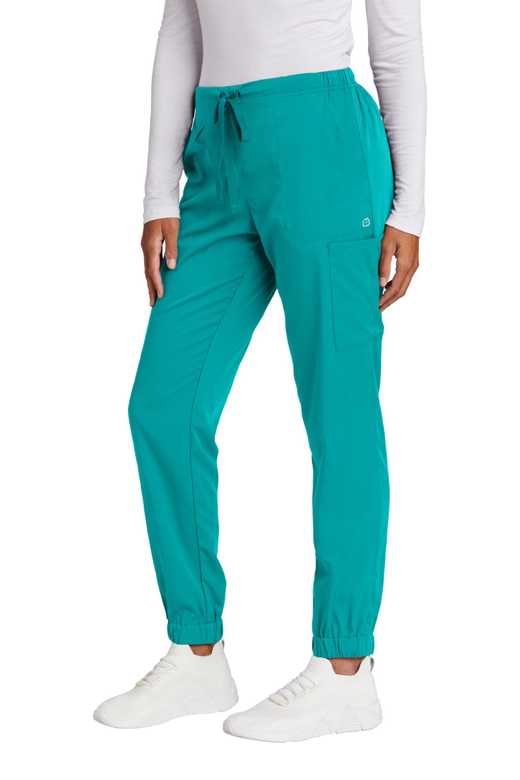 Wonderwink WW4258 Womens Premiere Flex Jogger Pants w/ Pockets Teal Blue Model 3Q
