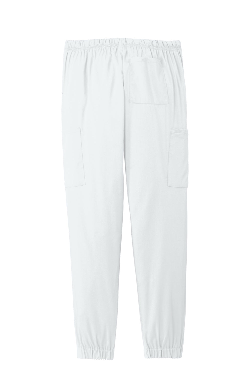 Wonderwink WW4258 Womens Premiere Flex Jogger Pants w/ Pockets White Flat Back