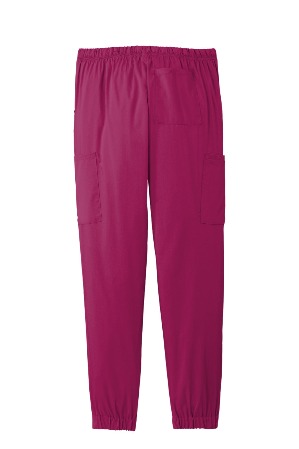 Wonderwink WW4258 Womens Premiere Flex Jogger Pants w/ Pockets Wine Flat Back